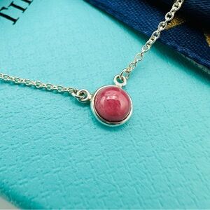 Tiffany & Co. Sterling Silver Rhodonite Necklace 16in. Color by the Yard